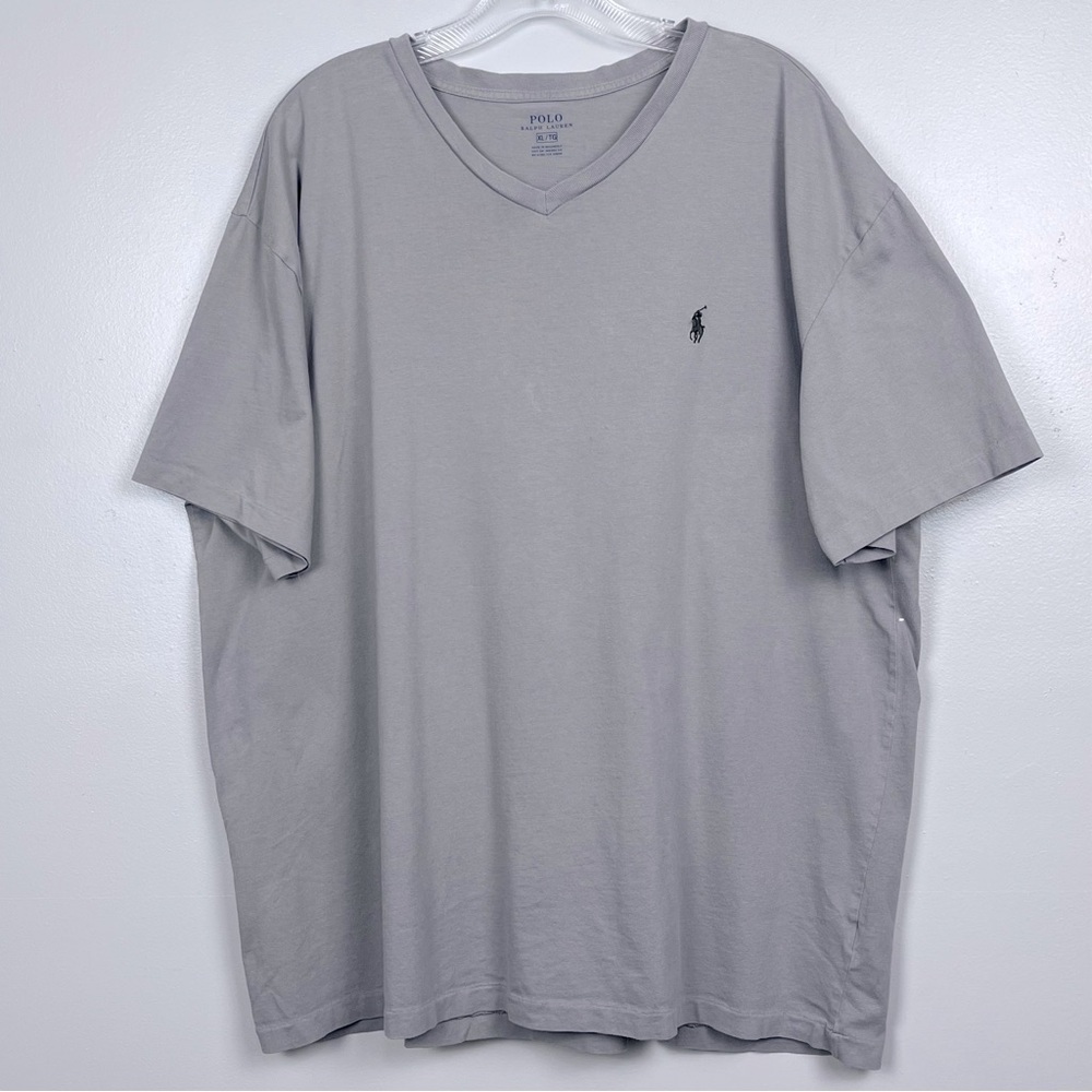 Polo Ralph Lauren Men's 100% Cotton Gray T-Shirt with Black Pony Size XL; Preppy
